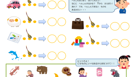 音を聞き分ける力、操作する力② 単語の真ん中の一音を抜く(3)