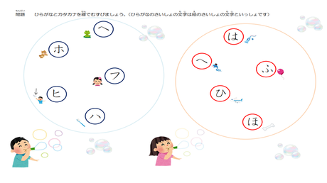 文字を音に変換する力／音から文字を思い出す力⑦ 【は行】