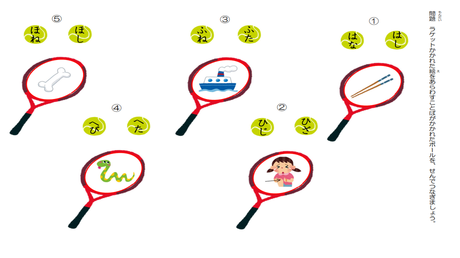 単語を音に変換する力⑥ 単語と絵のマッチング練習（は～ほ）