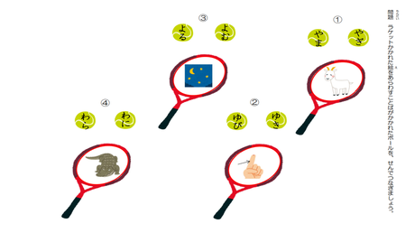 単語を音に変換する力⑧ 単語と絵のマッチング練習（や～よ、わ）