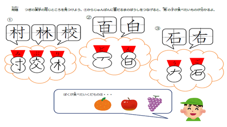 形を捉える力⑩ 漢字の形の共通部分を見つける