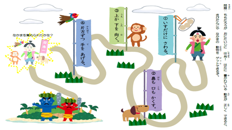 助詞の働きを理解する力⑩ 文に合う動作をする【だけ・も・か・ずつ】