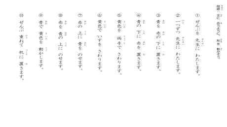 修飾−被修飾の関係を理解する力② 文に合うよう図形を操作をする②