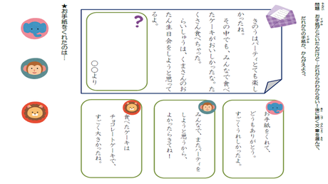 展開を理解する力② 全体を「はじめ・なか・おわり」で理解する練習