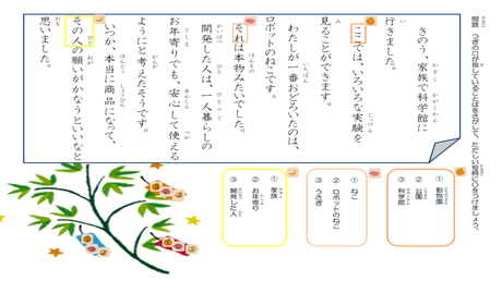 指示語を理解する力① 指示語が指す単語を抜き出す