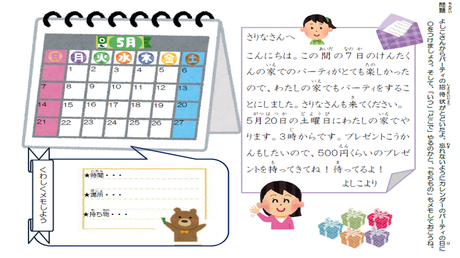 展開を理解する力① ５Ｗ１Ｈの整理