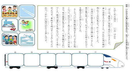 時系列に沿って内容を把握する力 　絵カードを時間順に並び替える