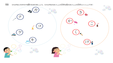 文字を音に変換する力／音から文字を思い出す力③ 【か行】