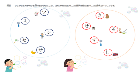 文字を音に変換する力／音から文字を思い出す力④ 【さ行】