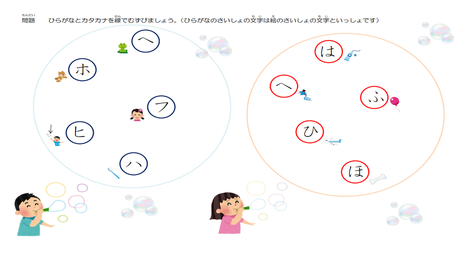 文字を音に変換する力／音から文字を思い出す力⑦ 【は行】