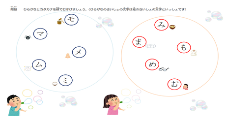 文字を音に変換する力／音から文字を思い出す力⑧ 【ま行】