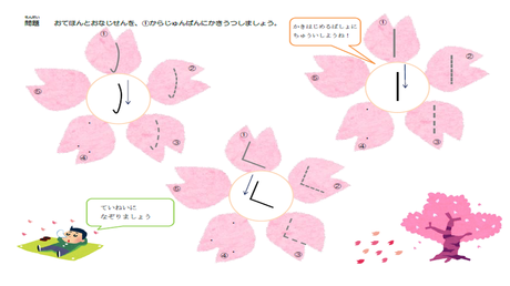 形を正しく書く力⑩ 漢字を構成する部分の形状の練習（花②）