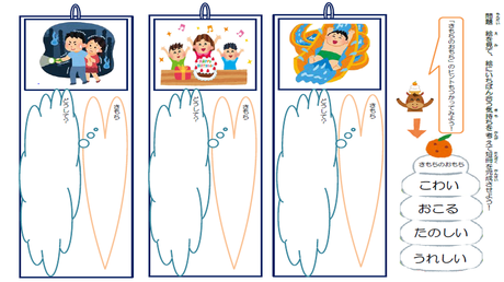 感情を捉え、表現する力⑧ 表情絵を見て気持ちの言葉とつなげる