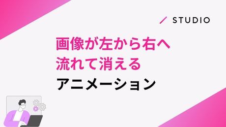 画像が左から右へ流れて消えるアニメーション